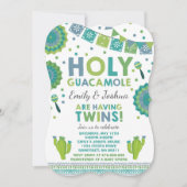Invitation Baby shower Twin Fiesta Saint Guacamole (Devant)