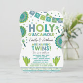 Invitation Baby shower Twin Fiesta Saint Guacamole (Debout devant)