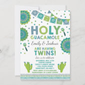 Invitation Baby shower Twin Fiesta Saint Guacamole (Devant)