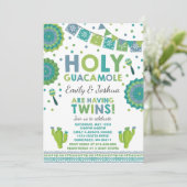 Invitation Baby shower Twin Fiesta Saint Guacamole (Debout devant)