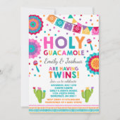 Invitation Baby shower Twin Fiesta Saint Guacamole (Devant)