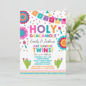Invitation Baby shower Twin Fiesta Saint Guacamole (Debout devant)