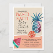 Invitation Baby shower Twin Frutti à deux tti (Devant)