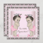 Invitation Baby shower Twin Girl (Devant / Derrière)