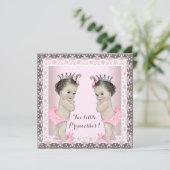 Invitation Baby shower Twin Girl (Debout devant)