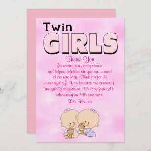 Invitation baby shower Twin Girls