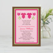 Invitation Baby shower Twin Girls (Debout devant)