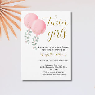 Invitation Baby shower Twin Girls