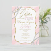 Invitation Baby shower Twin Girls (Debout devant)