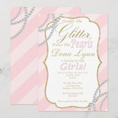 Invitation Baby shower Twin Girls (Devant / Derrière)