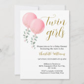 Invitation Baby shower Twin Girls (Devant)