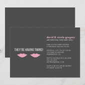 Invitation Baby shower Twin Girls (Devant / Derrière)