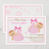 Invitation Baby shower Twin Girls Bundles (Devant / Derrière)