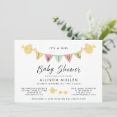 Invitation Baby shower Twin Girls| Mammy Bird & Chicks (Debout devant)