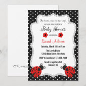 Invitation Baby shower Twin Girls rose (Devant / Derrière)