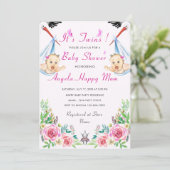 Invitation Baby shower Twin Girls - Vos couleurs (Debout devant)