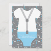 Invitation Baby shower Twin Little Men, Baby Blue (Dos)