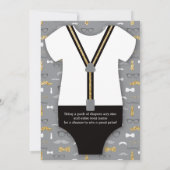 Invitation Baby shower Twin Little Men Invitation, Faux Parti (Dos)