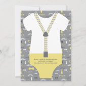 Invitation Baby shower Twin Little Men, Jaune (Dos)