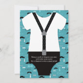 Invitation Baby shower Twin Little Men, Turquoise (Dos)