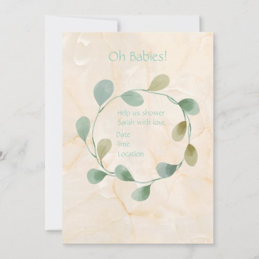 Invitation Baby shower Twin Oh Babies (Devant)