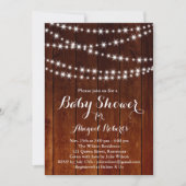Invitation Baby shower Twinkle Lights - bois (Devant)