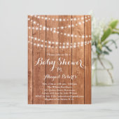 Invitation Baby shower Twinkle Lights - chêne (Debout devant)