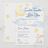 Invitation Baby shower Twinkle Little Star (Devant / Derrière)