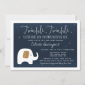 Invitation Baby shower Twinkle Little Star Elephan (Devant)