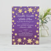 Invitation Baby shower Twinkle Little Star Girls (Debout devant)