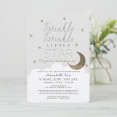 Invitation Baby shower Twinkle Little Star Grey Drive-by (Debout devant)