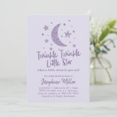 Invitation Baby shower Twinkle Little Star Lavender (Debout devant)