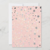 Invitation Baby shower Twinkle Little Star Rose Silver Stars (Dos)