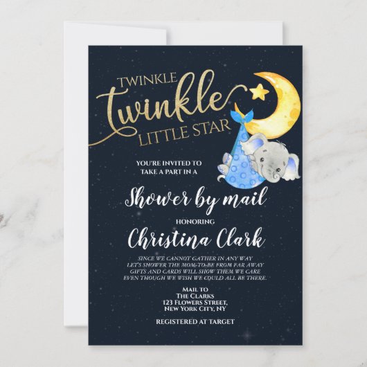 Invitation Baby shower Twinkle par Mail Baby Boy (Devant)