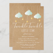 Invitation Baby shower Twinkle / Saupoudrer Rustic Boho (Devant / Derrière)