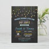 Invitation Baby shower Twinkle Star (Debout devant)