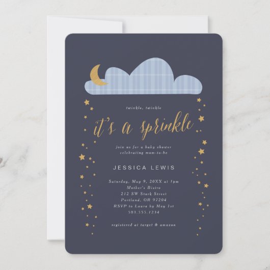 Invitation Baby shower Twinkle Twilight (Devant)