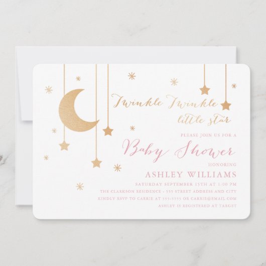 Invitation Baby shower Twinkle Twinkle (Devant)