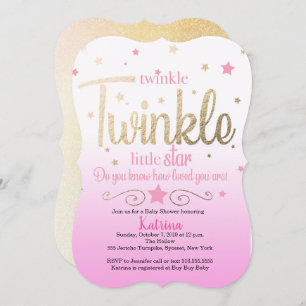 Invitation Baby shower Twinkle Twinkle Little Star