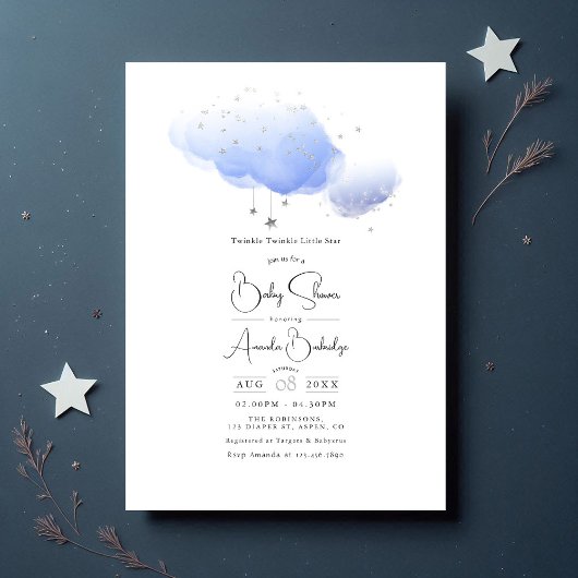 Invitation baby shower "Twinkle Twinkle Little Star"
