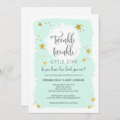 Invitation Baby shower Twinkle Twinkle Little Star (Devant / Derrière)