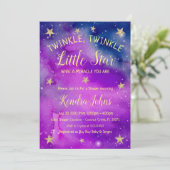 Invitation Baby shower Twinkle Twinkle Little Star (Debout devant)
