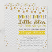 Invitation Baby shower Twinkle Twinkle Star (Devant / Derrière)
