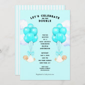 Invitation Baby shower Twins (Devant / Derrière)