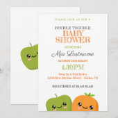 Invitation Baby shower Twins (Devant / Derrière)