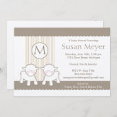 Invitation Baby shower - Twins (Devant / Derrière)