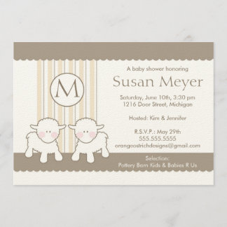 Invitation Baby shower - Twins