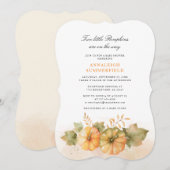 Invitation Baby shower Twins Automne Deux Petits Citrouilles (Devant / Derrière)