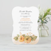 Invitation Baby shower Twins Automne Deux Petits Citrouilles (Debout devant)