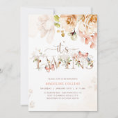 Invitation Baby shower TWINS, Baby shower de jardi (Devant)